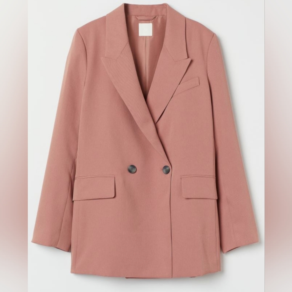 H&M Blush Pink Double-Breasted Blazer